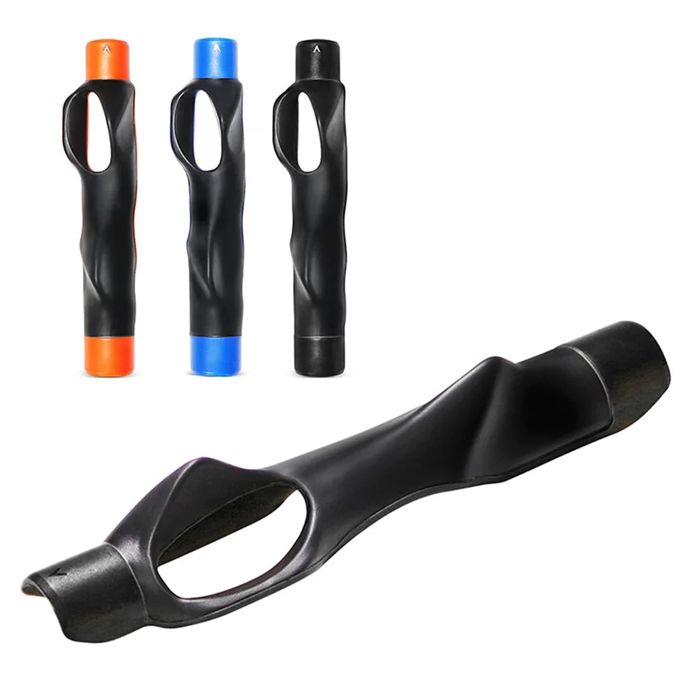 Golf Grip Trainer Posture Correction Aid Practice Golf Swing Trainer Plastic Orange Blue Black 6.1*1in 22g 0.8oz 1 Piece