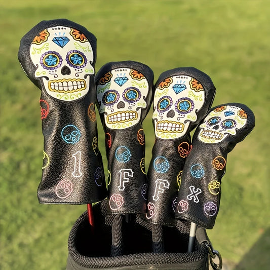 Golf Club head cover with Sugar Skull Design & Mexican Sugar Skull Pattern - Heavy-Duty Protective Cover, Scratch-Resistant